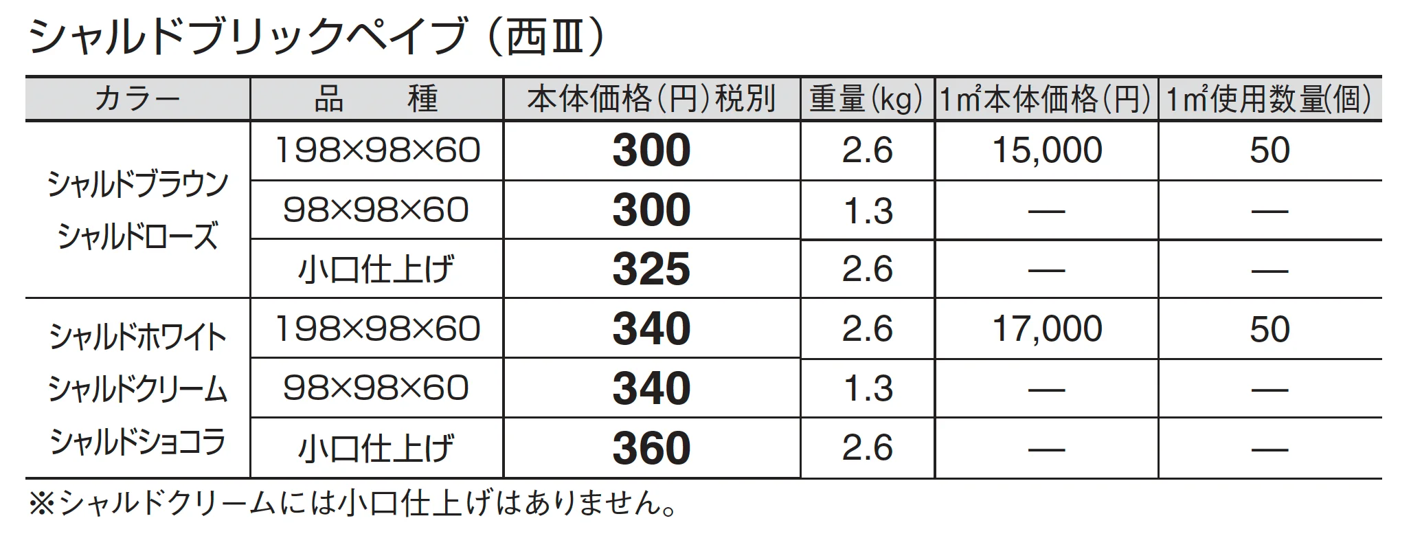 シャルドブリックペイブ_価格_5