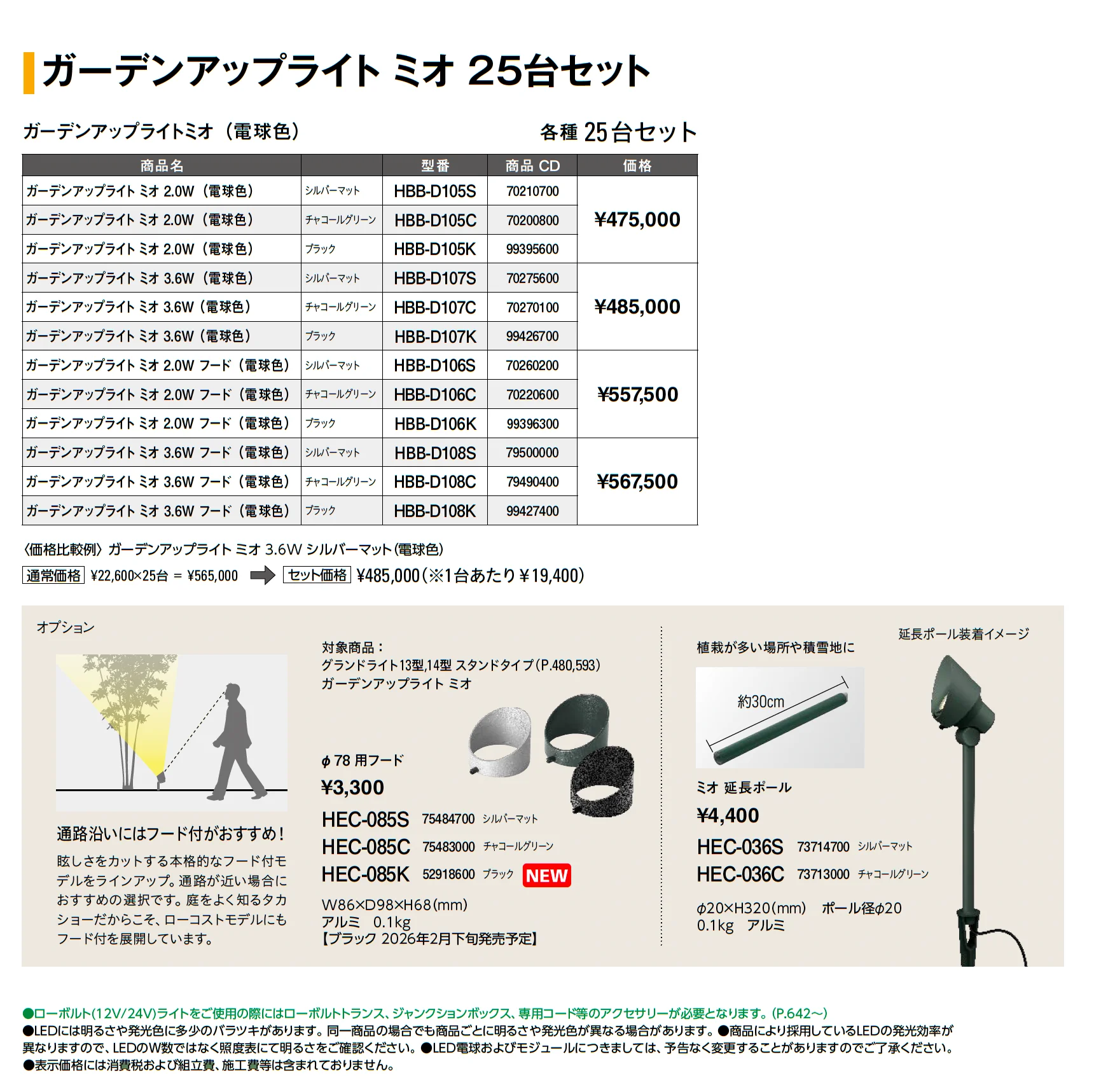 ガーデンアップライト ミオ_価格_2