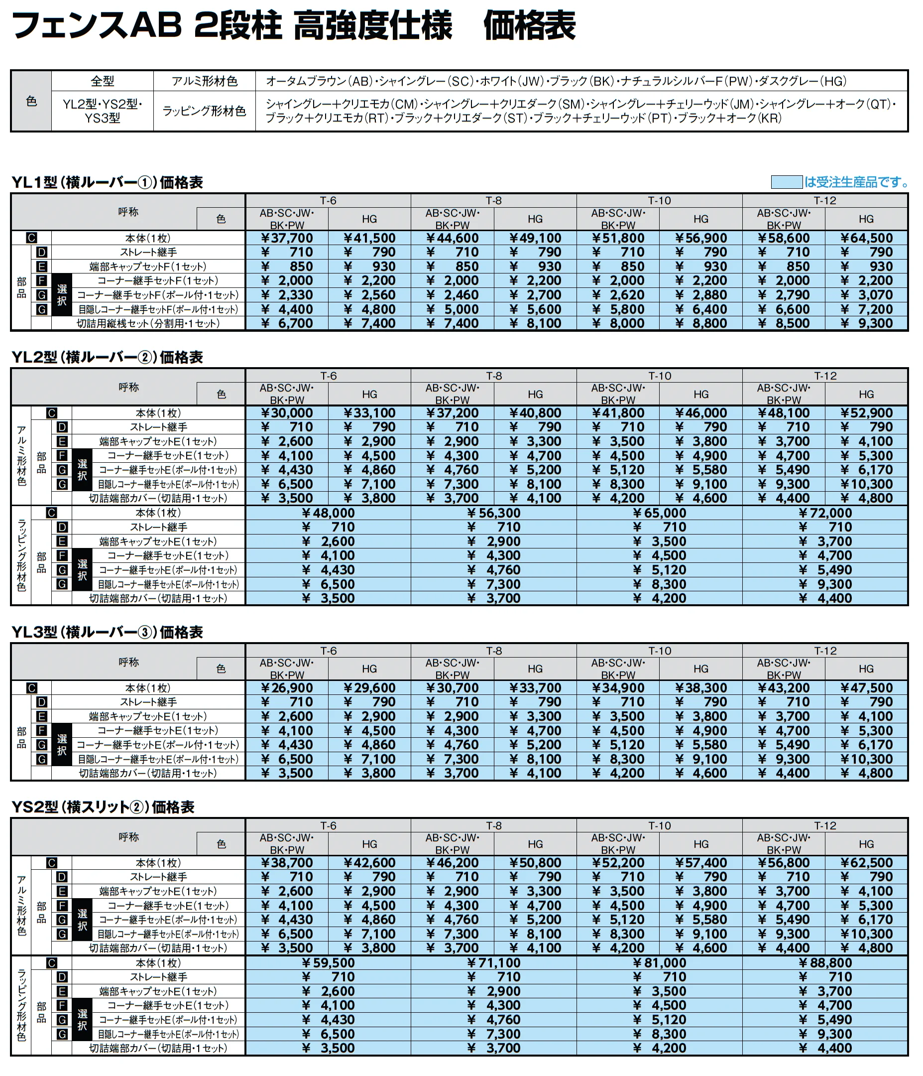 フェンスAB 2段柱 高強度仕様_価格_3