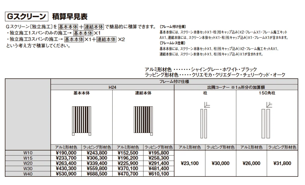 プラスG Gスクリーン 外付け縦格子タイプ【2024年版】_価格_2