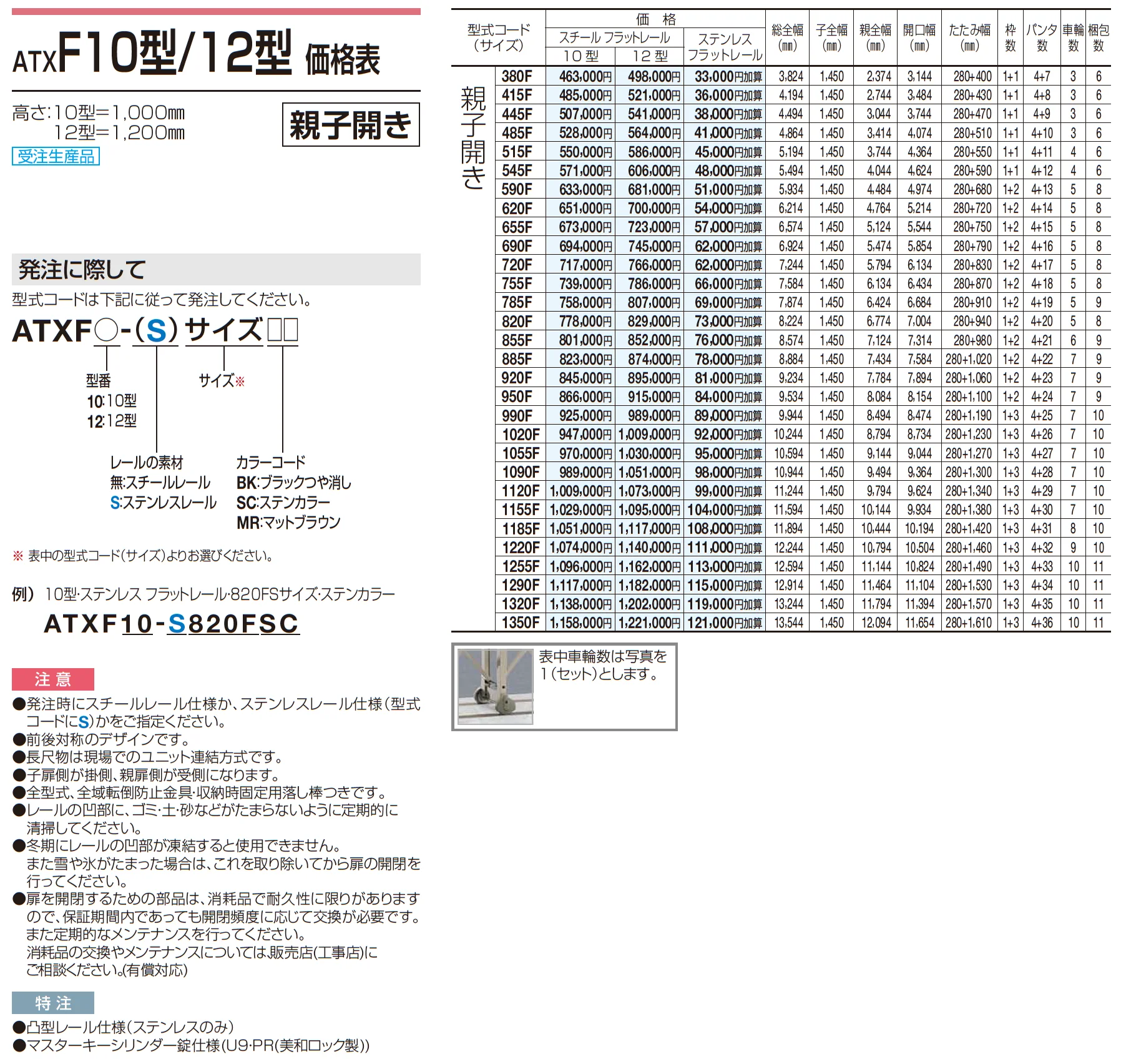 ATXF 10型/12型/14型_価格_2
