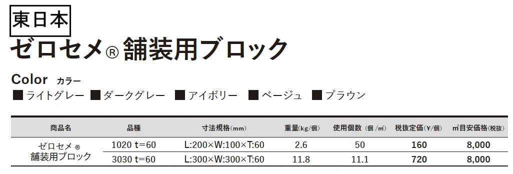 ゼロセメ®舗装⽤ブロック【2023年版】_価格_1