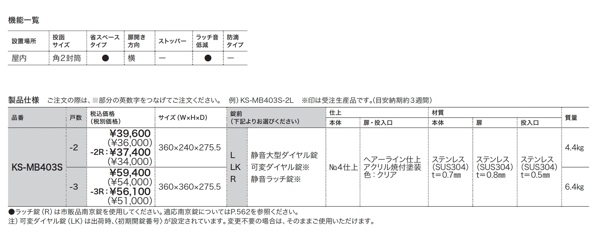 ポスト MB403S_価格_1