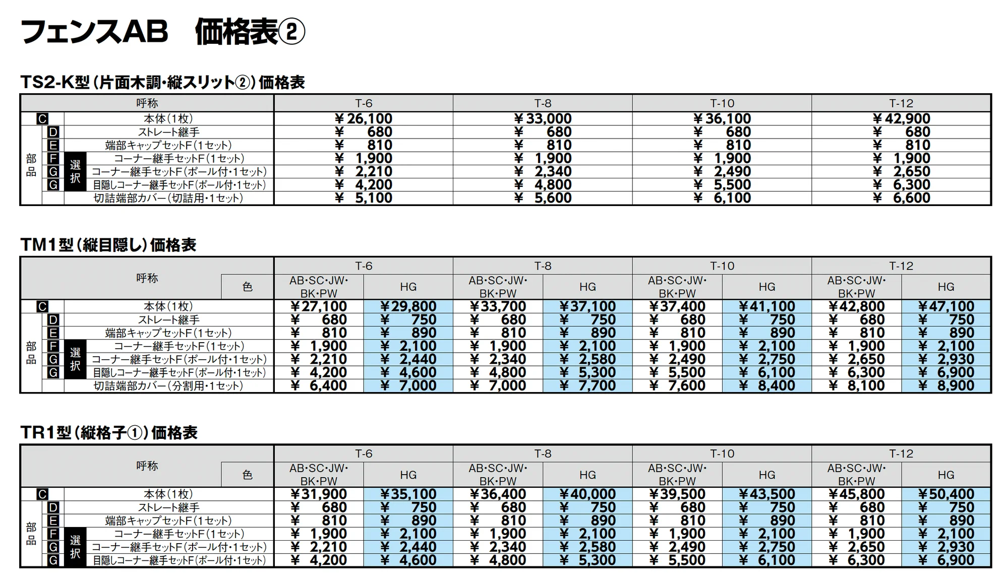 フェンスAB 多段柱(2段柱)【2025年版】_価格_10