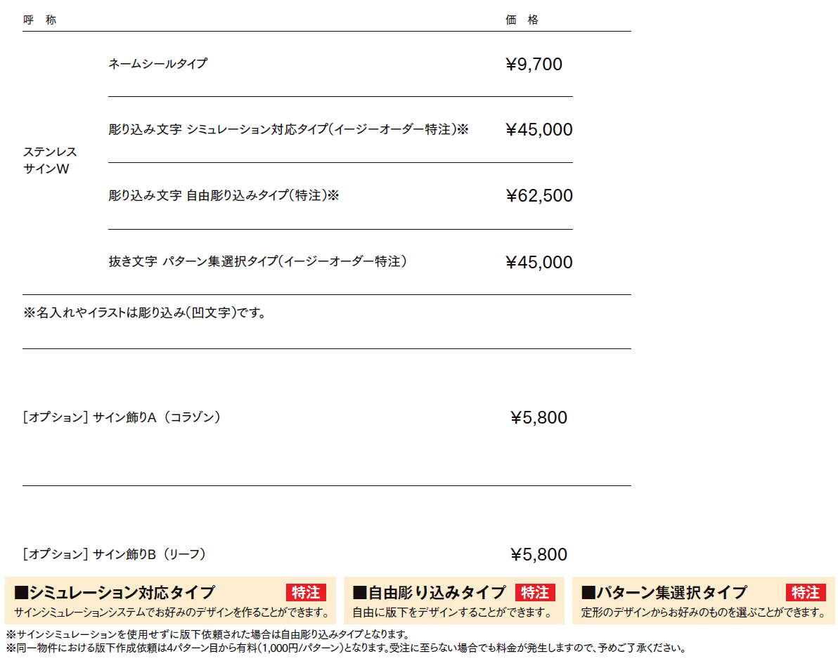 ステンレスサインW【2024年版】_価格_1