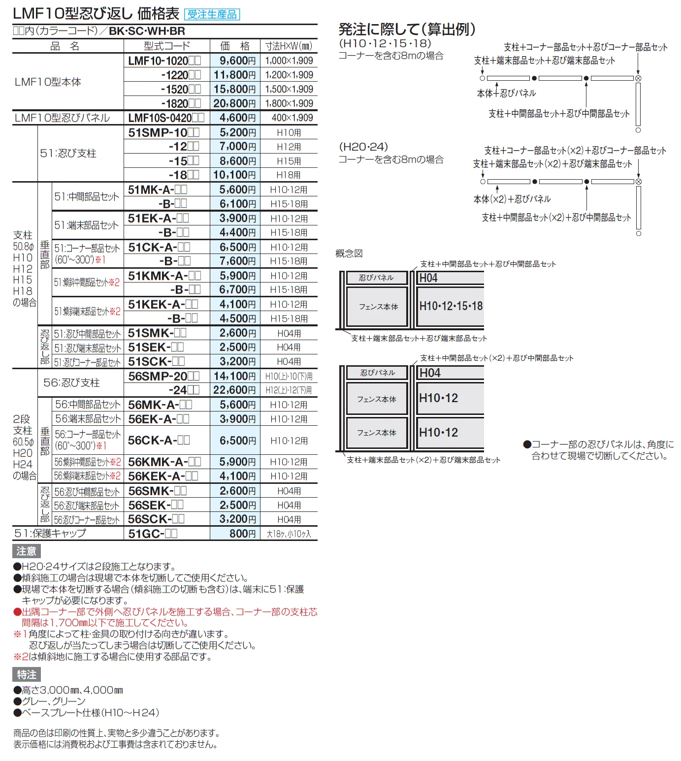 スチールメッシュフェンス LMF10型忍び返し【2024年版】_価格_2