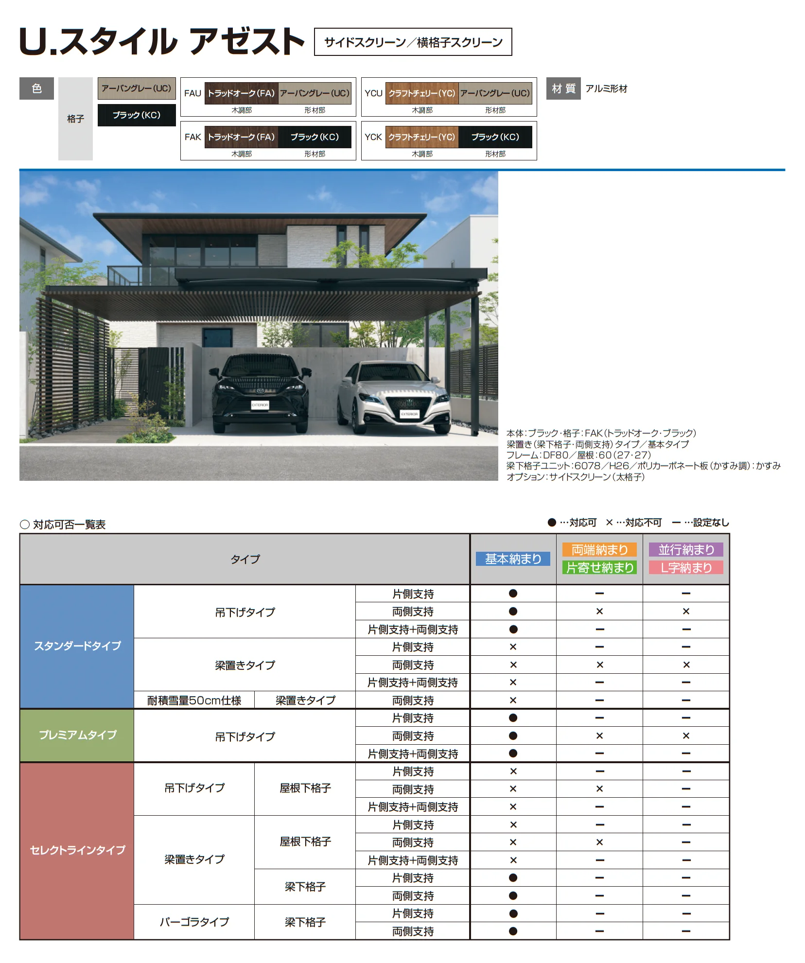 U.スタイル アゼスト スタンダードタイプ 吊下げタイプ(両側支持タイプ)_価格_6