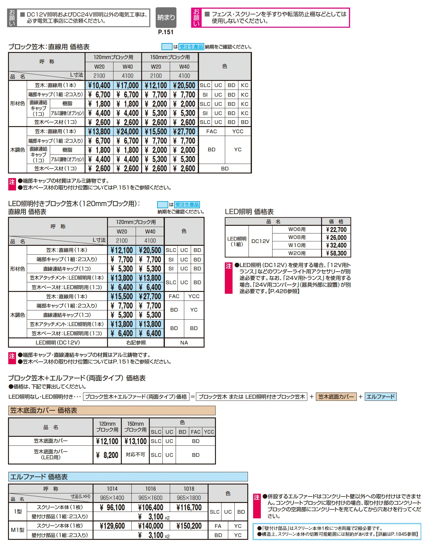 フィオーレ/ブロック笠木・ブロックたて枠_価格_1