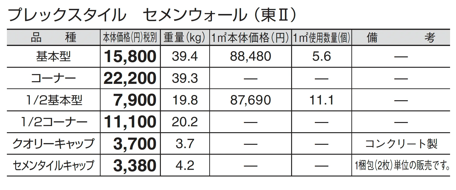 プレックスタイル セメンウォール_価格_2