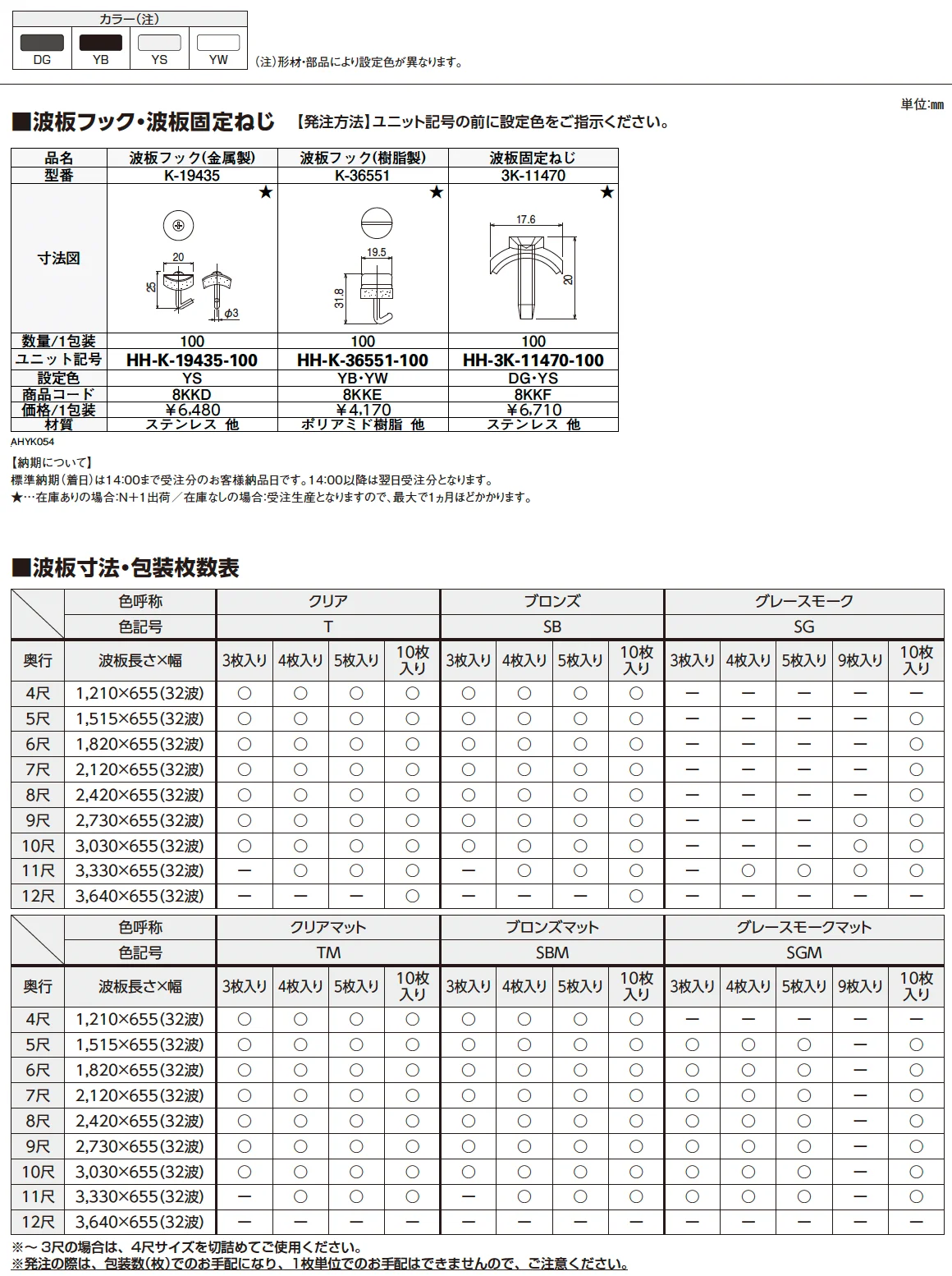 波板・波板フック・波板固定ねじ【2024年版】_価格_2