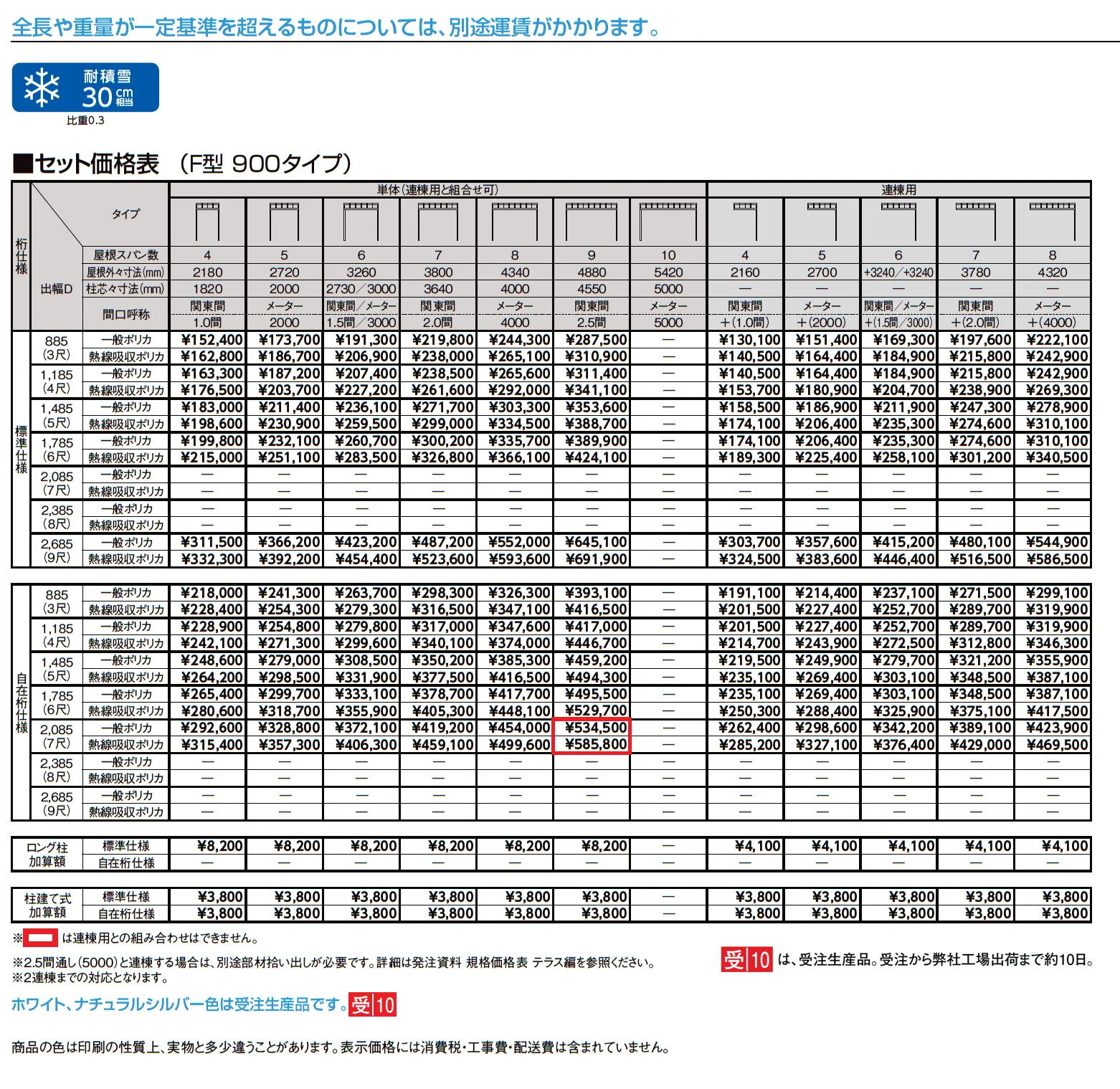 テラスVS F型 ビューステージ/Hスタイル屋根タイプ_価格_1
