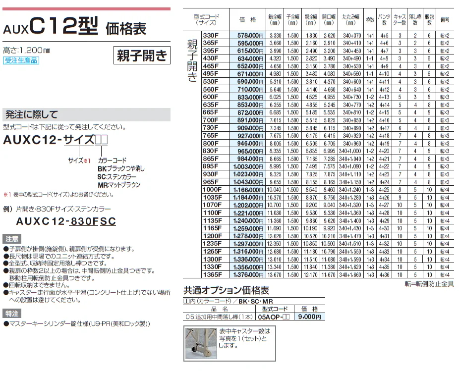 AUXC 12型/14型/16型【2024年版】_価格_2