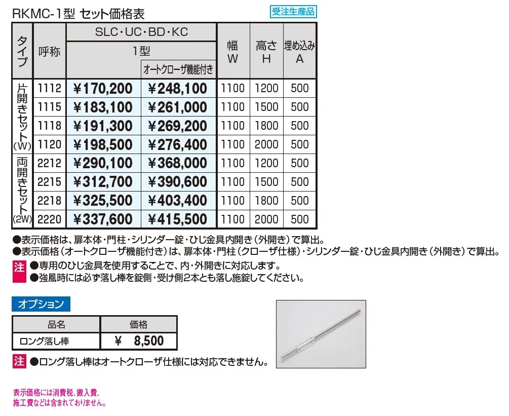 フレラインフォルテ1型 笠木タイプ シリンダー錠_価格_1