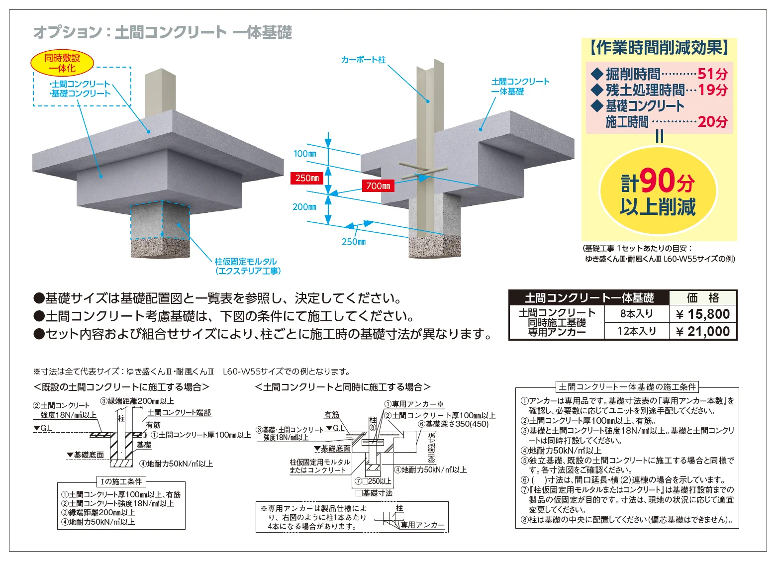 ゆき盛くんⅢ・耐風くんⅢ light 積雪30cm仕様 基本セット/1台用【2025年版】_価格_14
