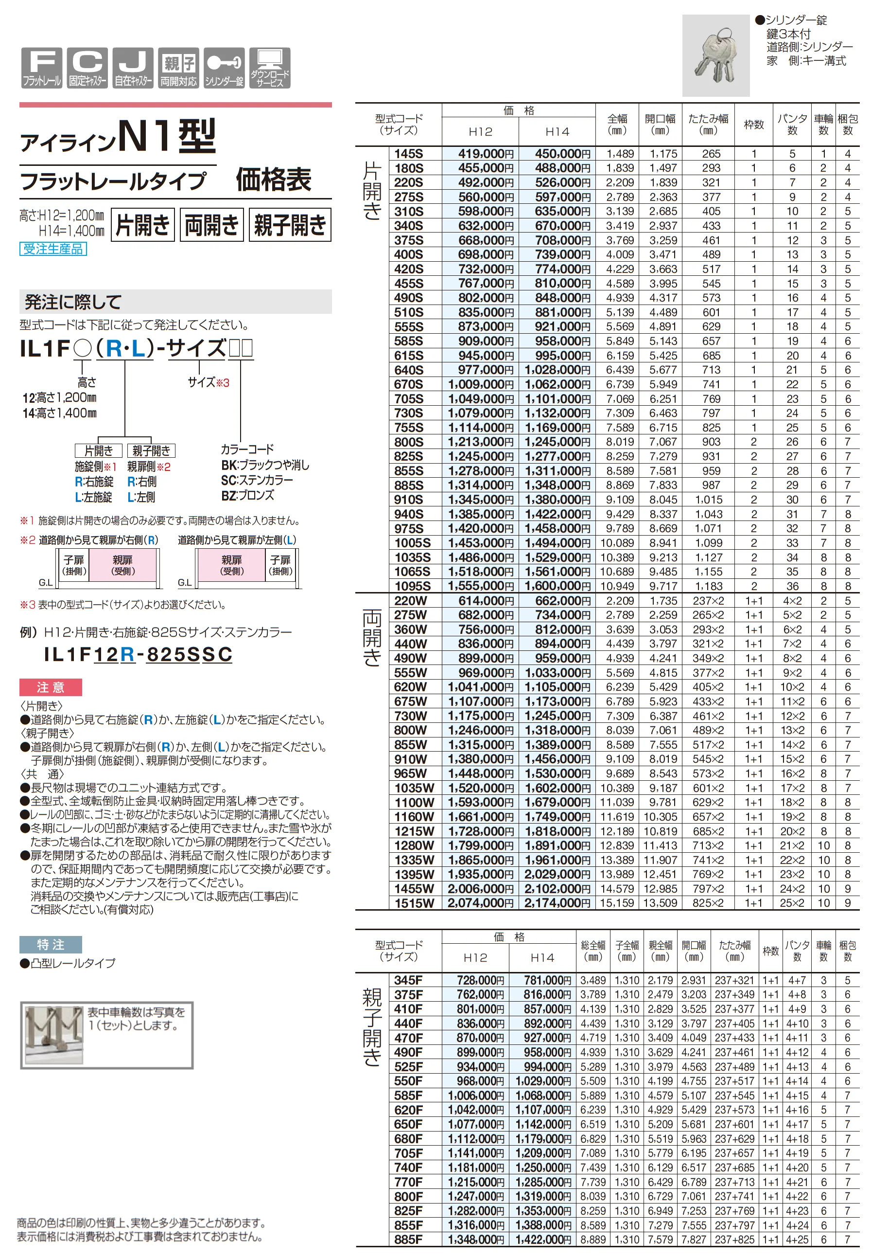 アイラインN1型  フラットレールタイプ /固定キャスタータイプ /自在キャスタータイプ_価格_1