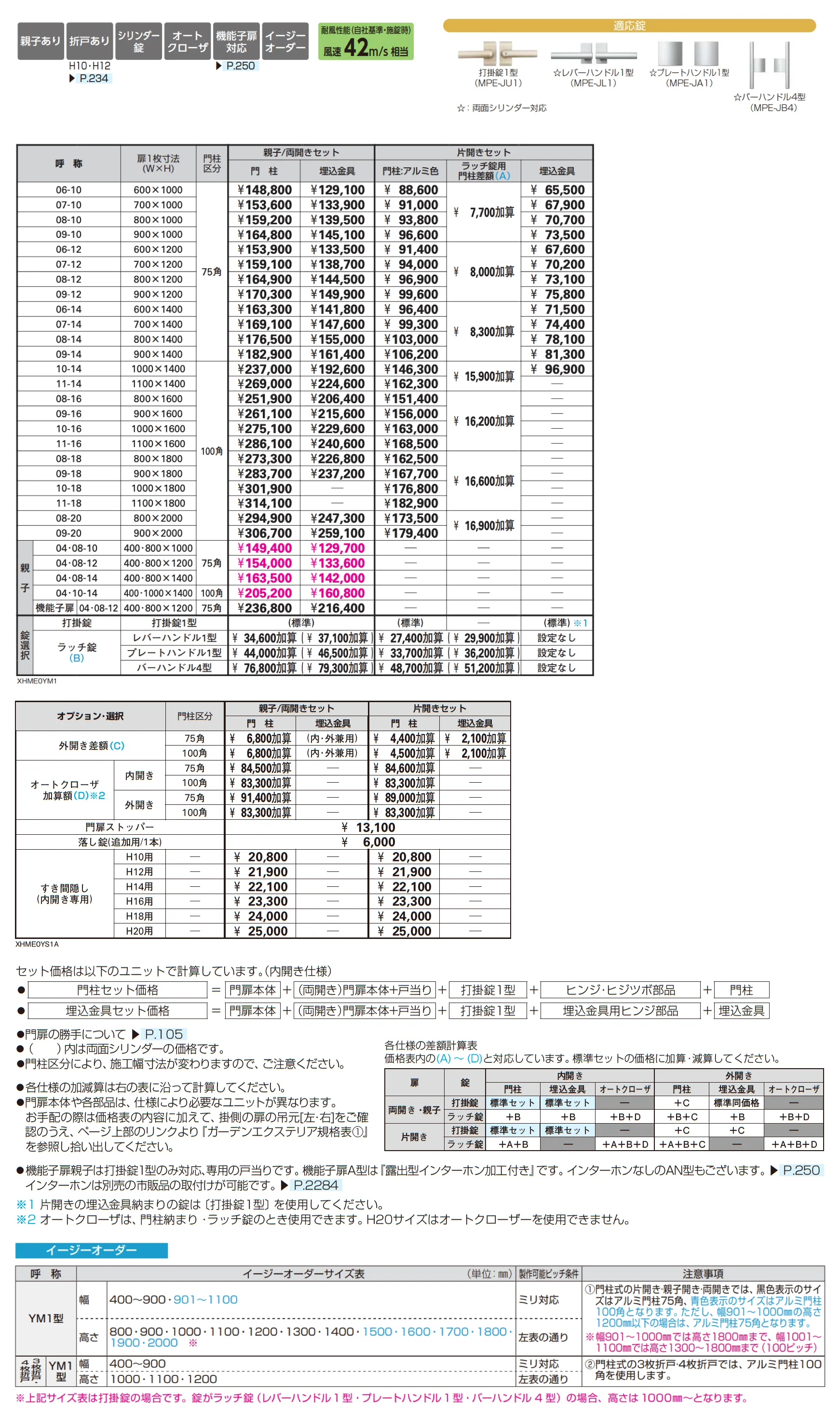 シンプレオ 門扉 YM1型 横目隠し【2025年6月発売】【2025年版】_価格_1