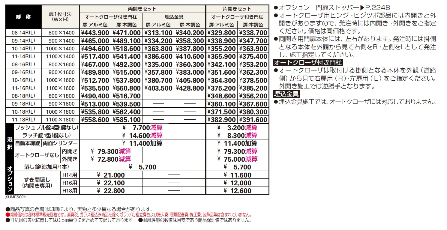 〔共用門扉〕ルシアス 門扉S02型【2024年版】_価格_1