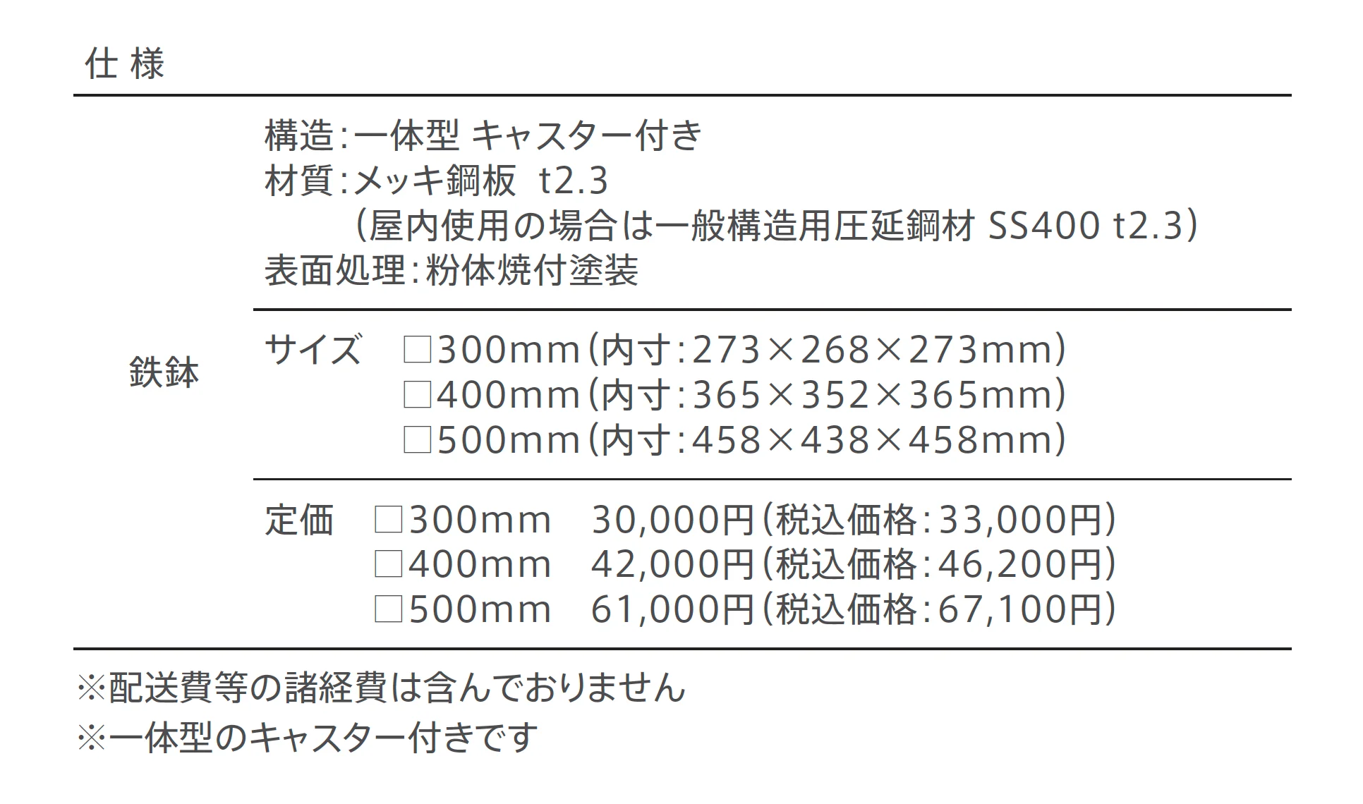 プラントボックス 鉄鉢(てっぱち)_価格_1