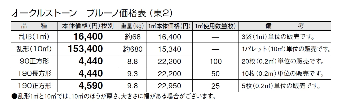 オークルストーン ブルーノ【2024年版】_価格_2