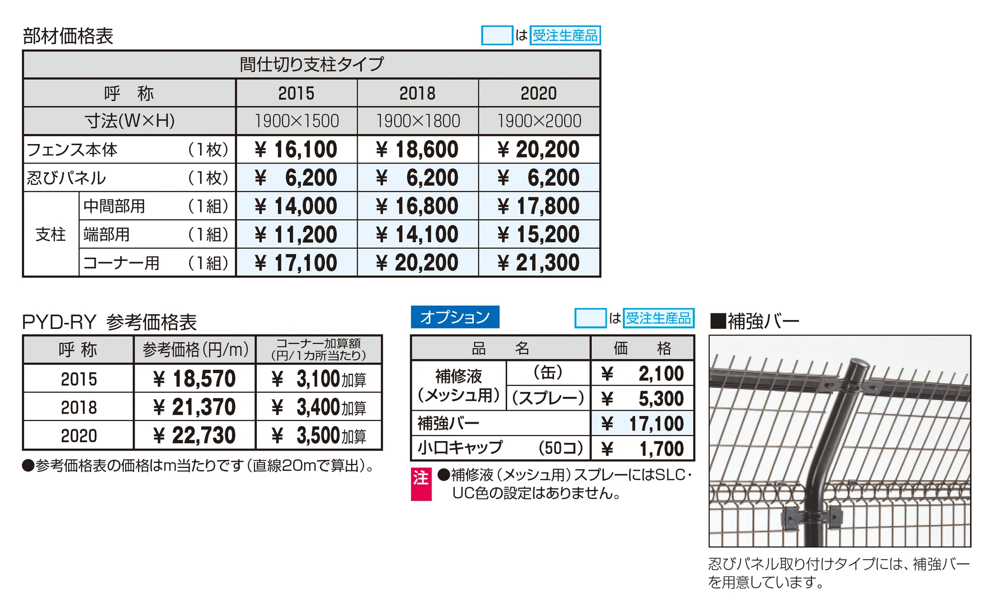 STメッシュ1型フェンス 忍びパネル取り付けタイプ【2026年12月1日 発売予定】_価格_1