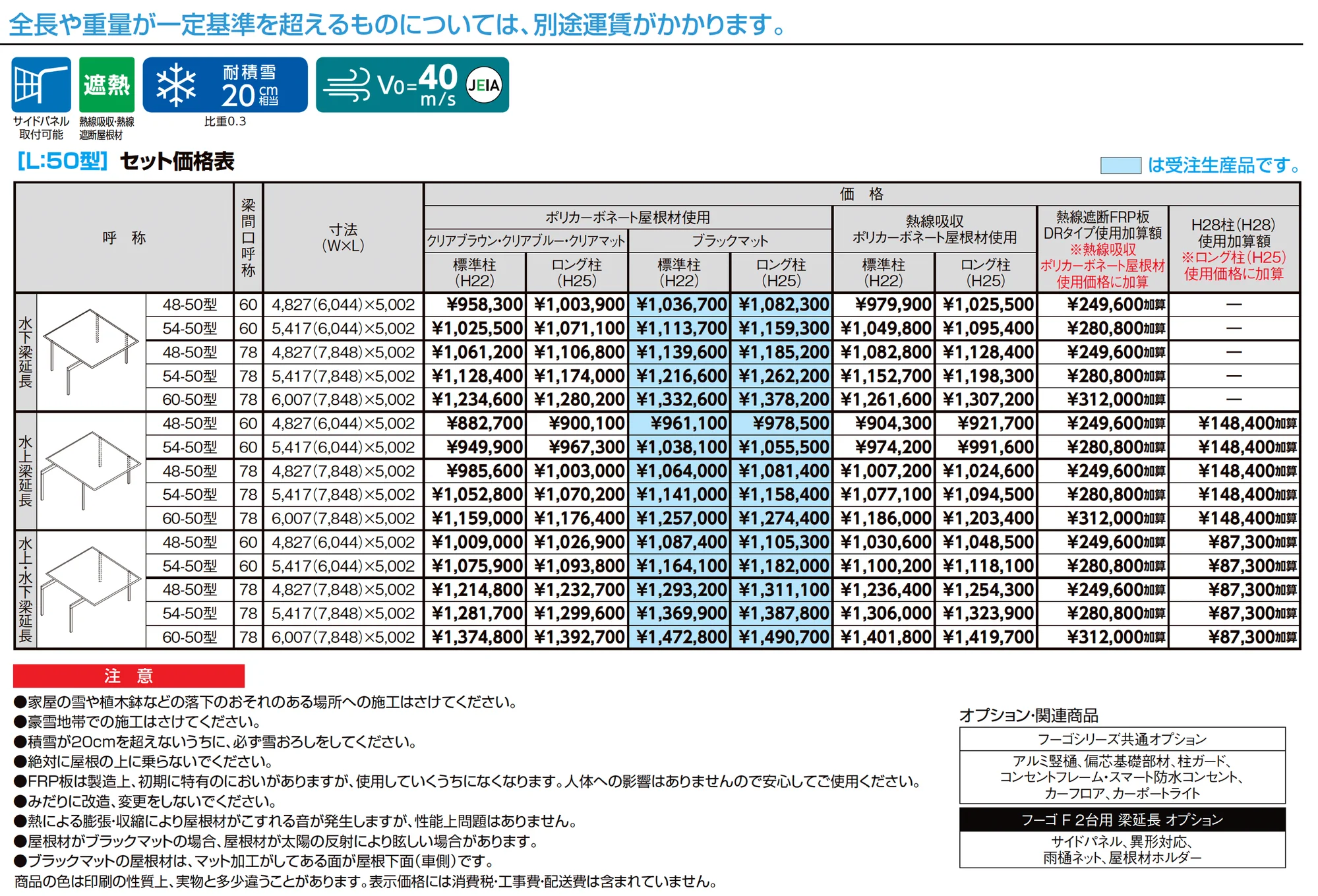 フーゴF 2台用 梁延長_価格_1