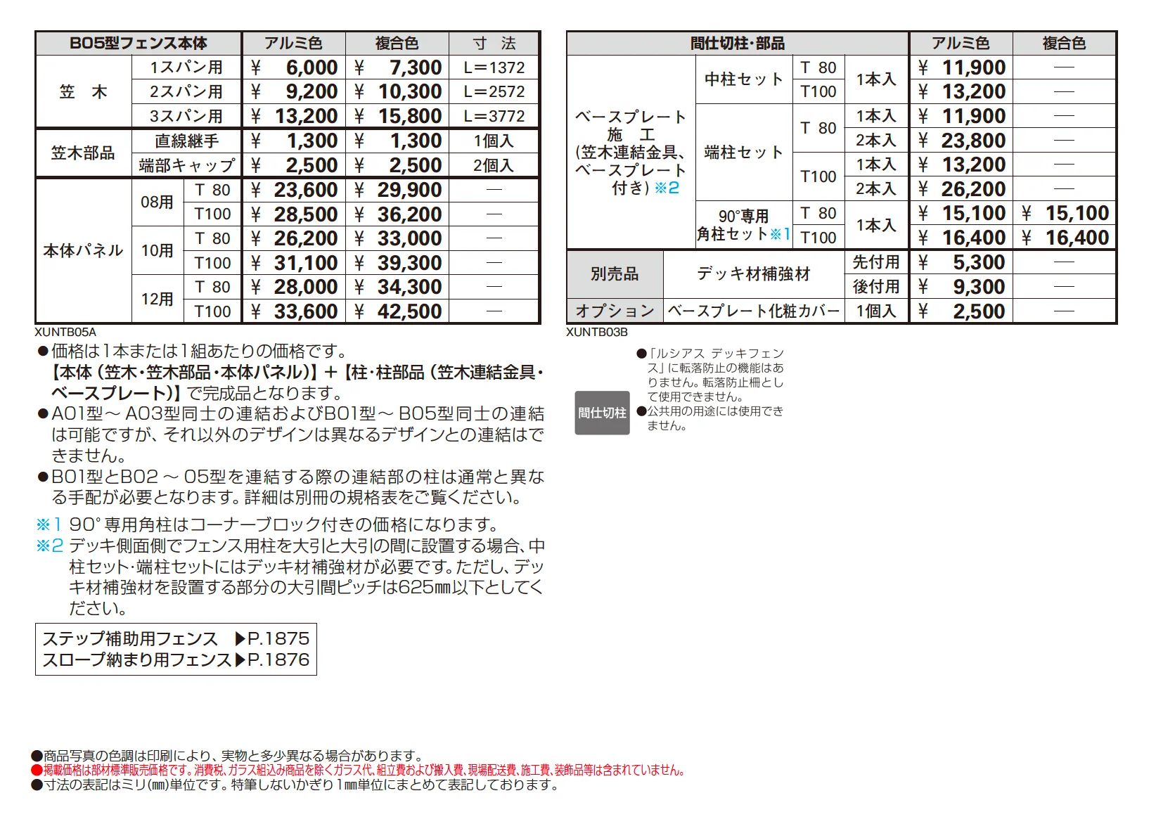 ルシアス デッキフェンス B05型 通風ガラリルーバータイプ【2025年版】【廃番】_価格_1