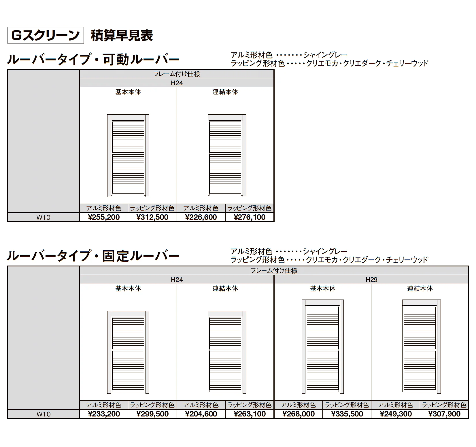 プラスG Gスクリーン ルーバータイプ_価格_2