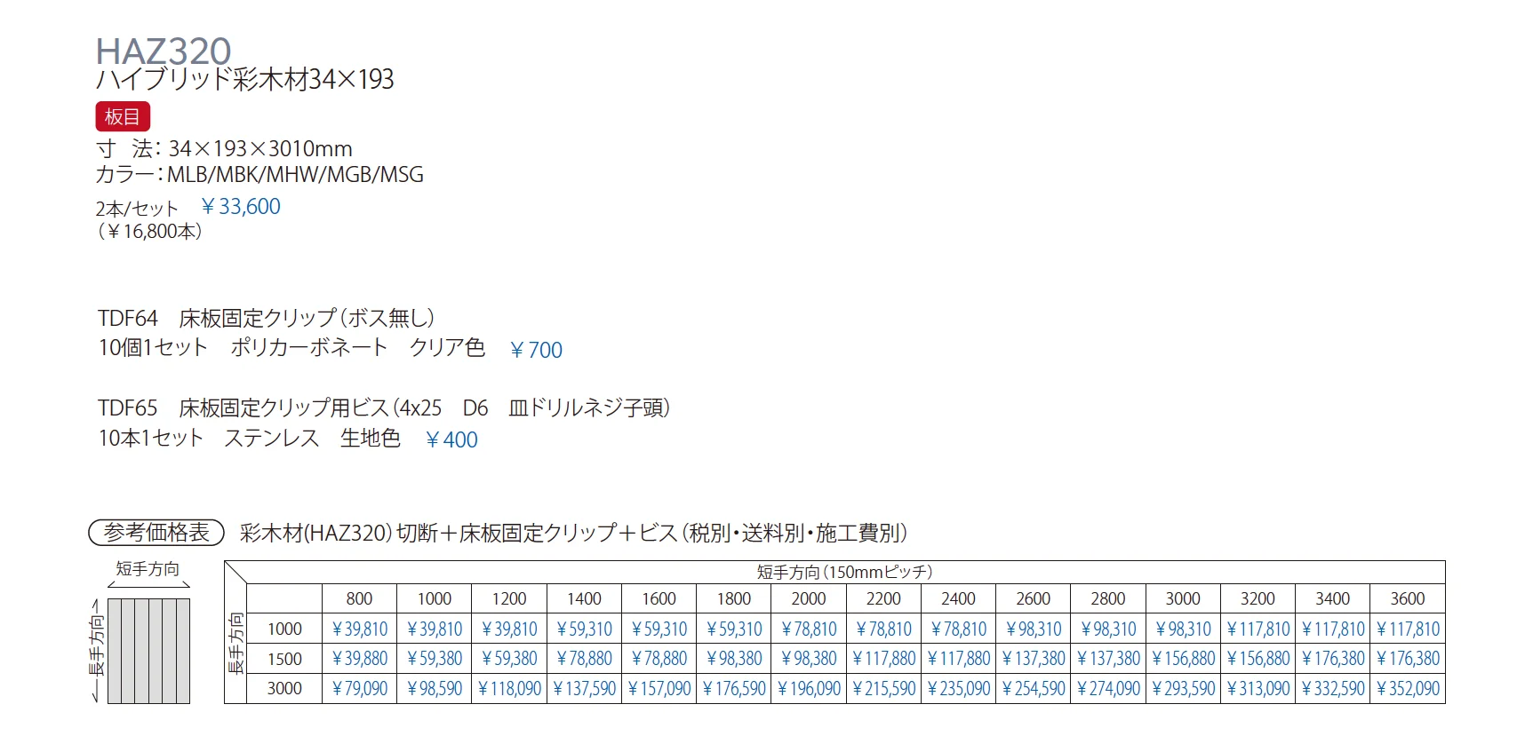 ハイブリッド彩木材 HAZ320_価格_1