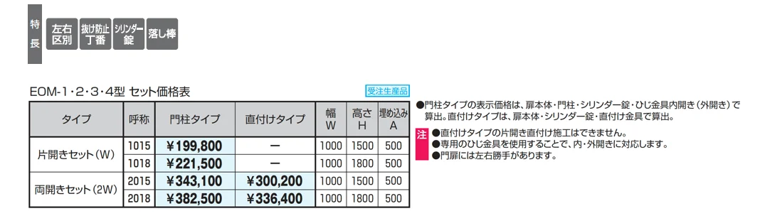 大型鋳物門扉 ランディーナ1型【2025年版】_価格_1