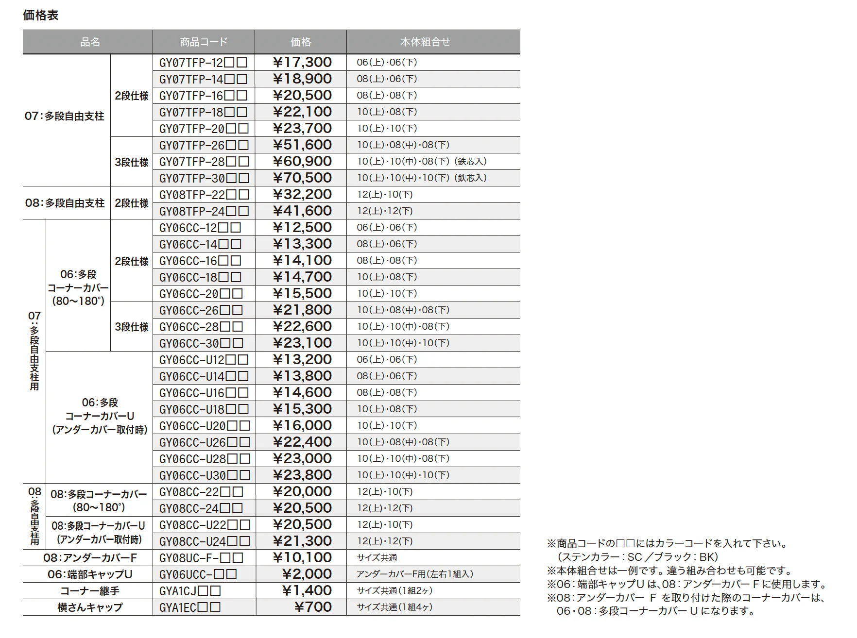 多段自由支柱【2024年版】_価格_1