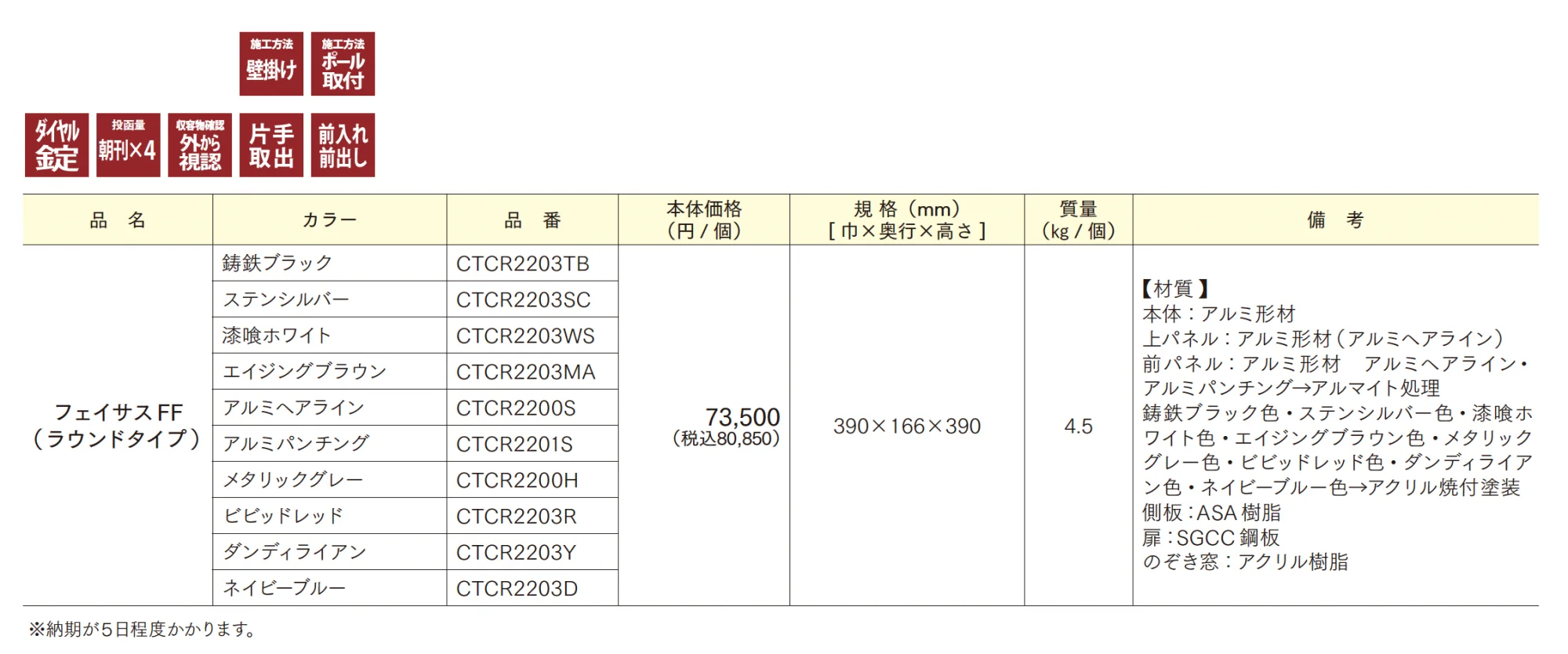 フェイサスFF(ラウンドタイプ)【2025年版】_価格_1