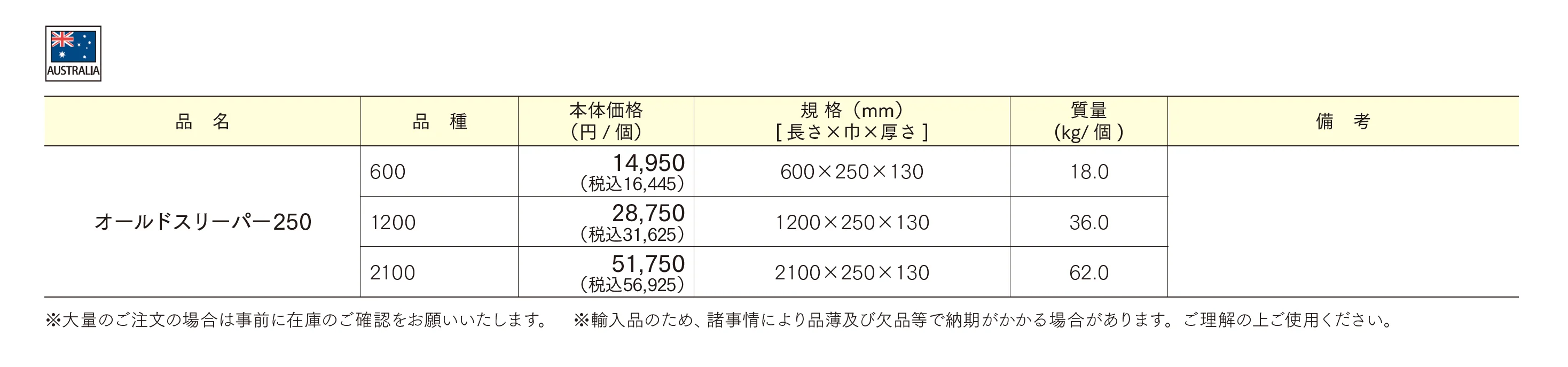 オールドスリーパー250_価格_1