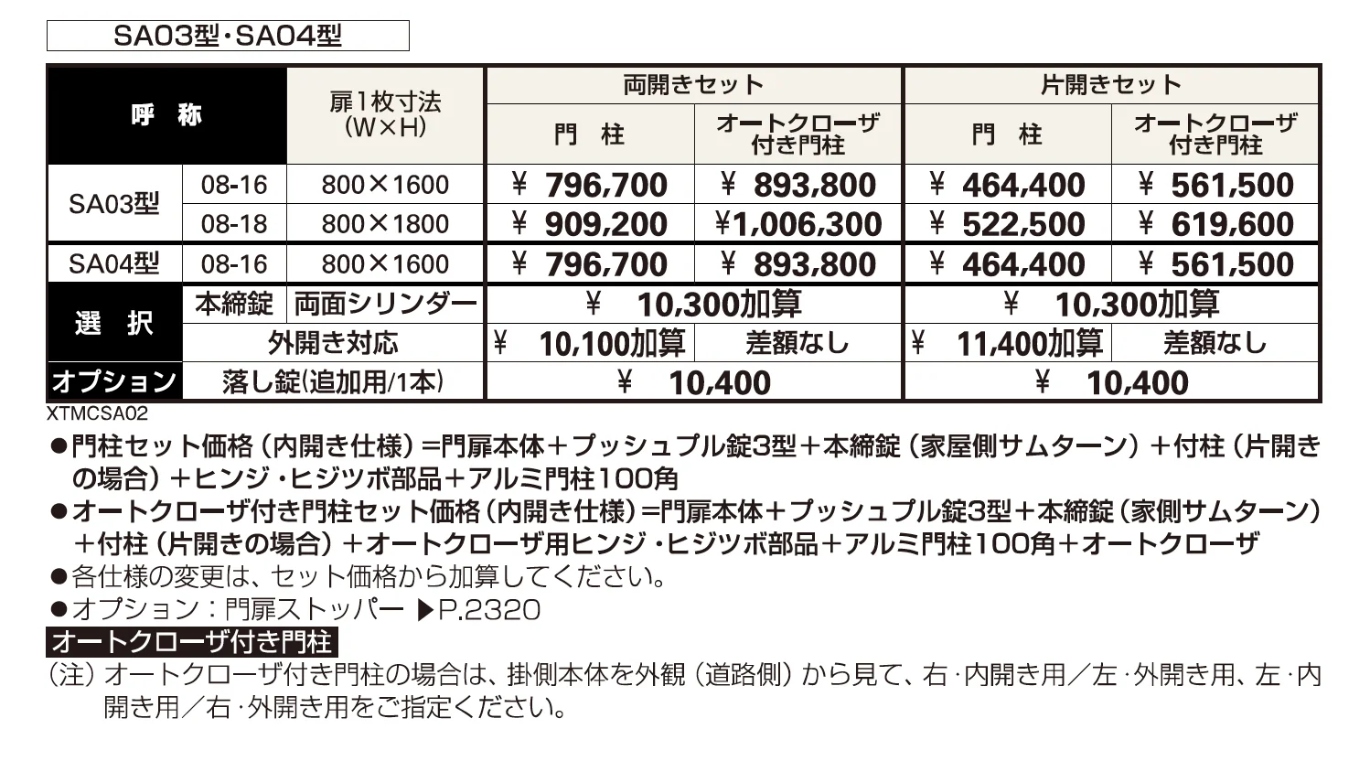 シャローネ 門扉SA04型【2023年版】_価格_1