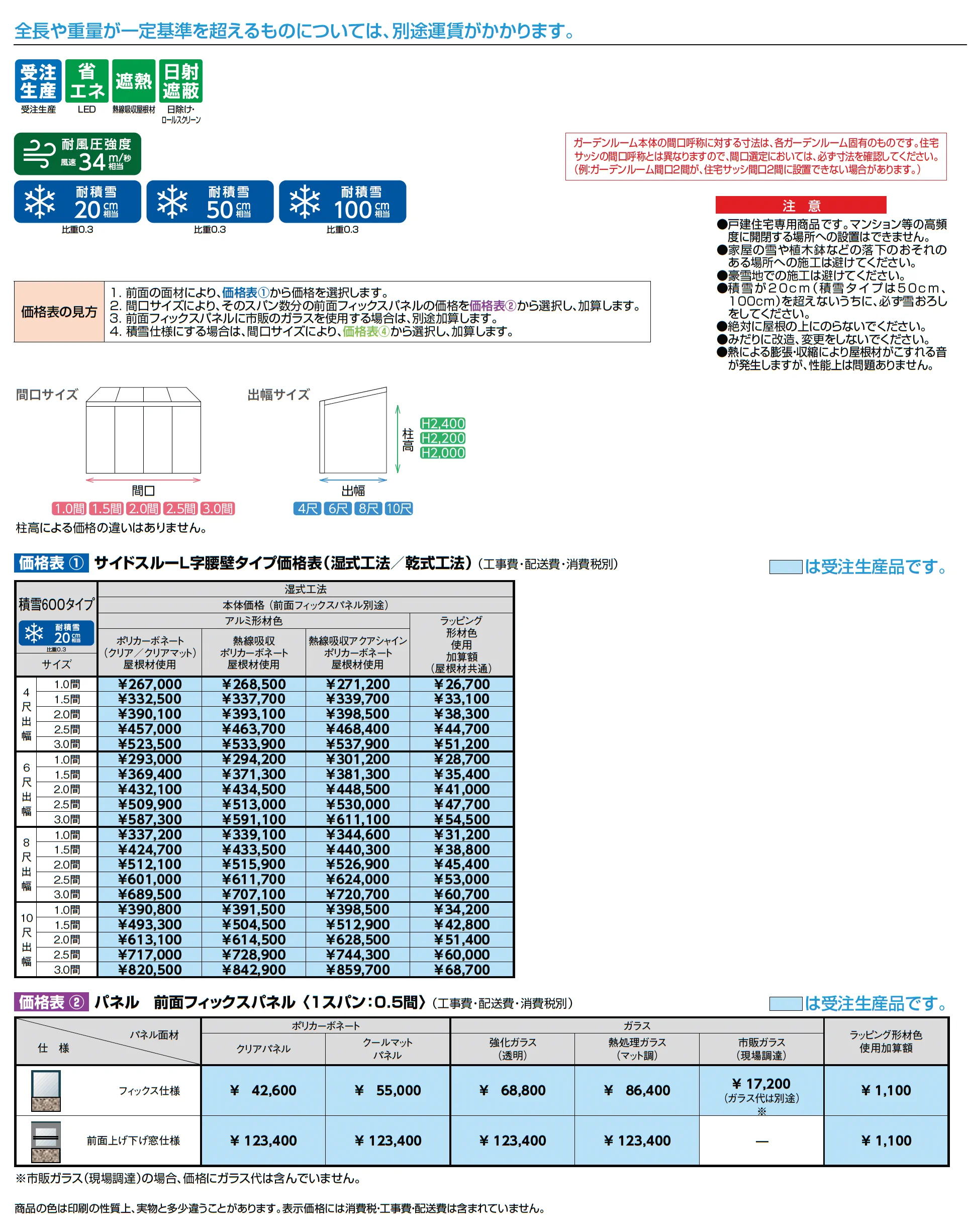 ココマ サイドスルーL字腰壁タイプ(湿式工法)_価格_1