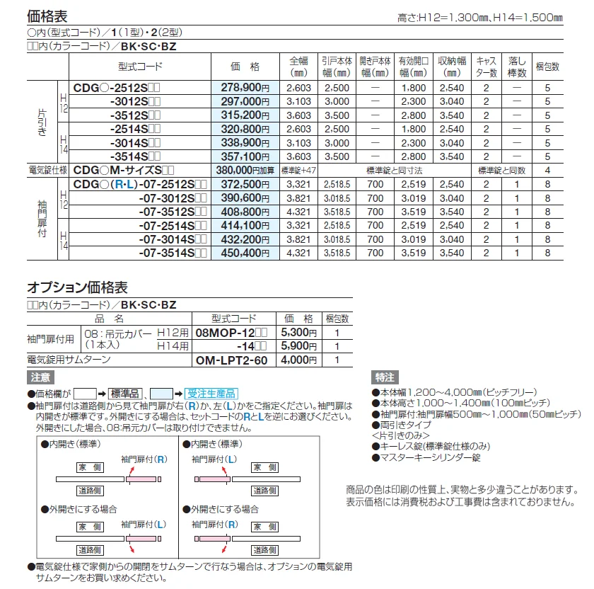 クレディキャスター引戸1型【2024年版】_価格_1