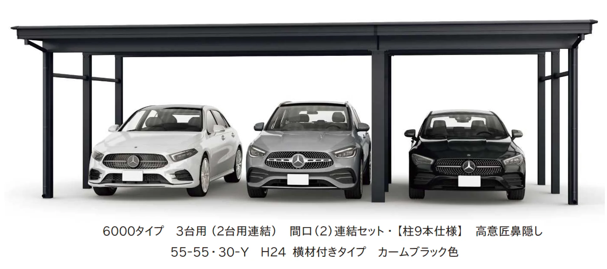 YKK APの「ジーポートPro/Pro G 6000タイプ 3台用（間口(2)連結）【2024年版】」