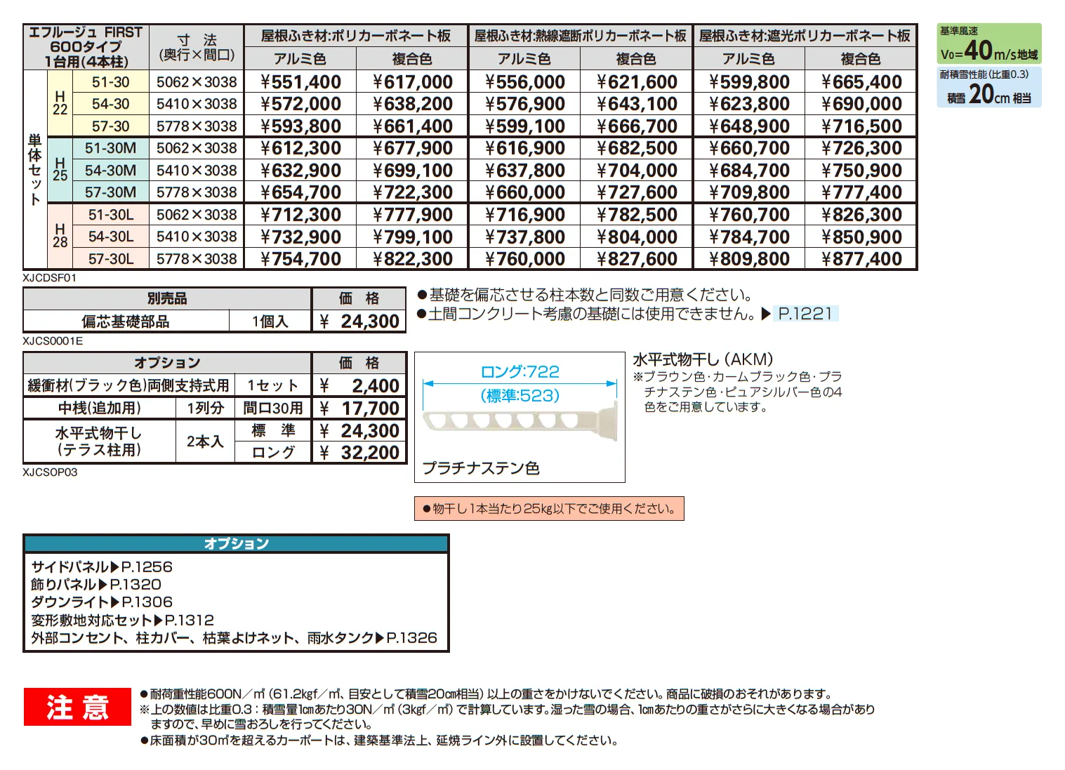 エフルージュ FIRST 600タイプ 1台用 (4本柱・単体)【2025年版】_価格_1