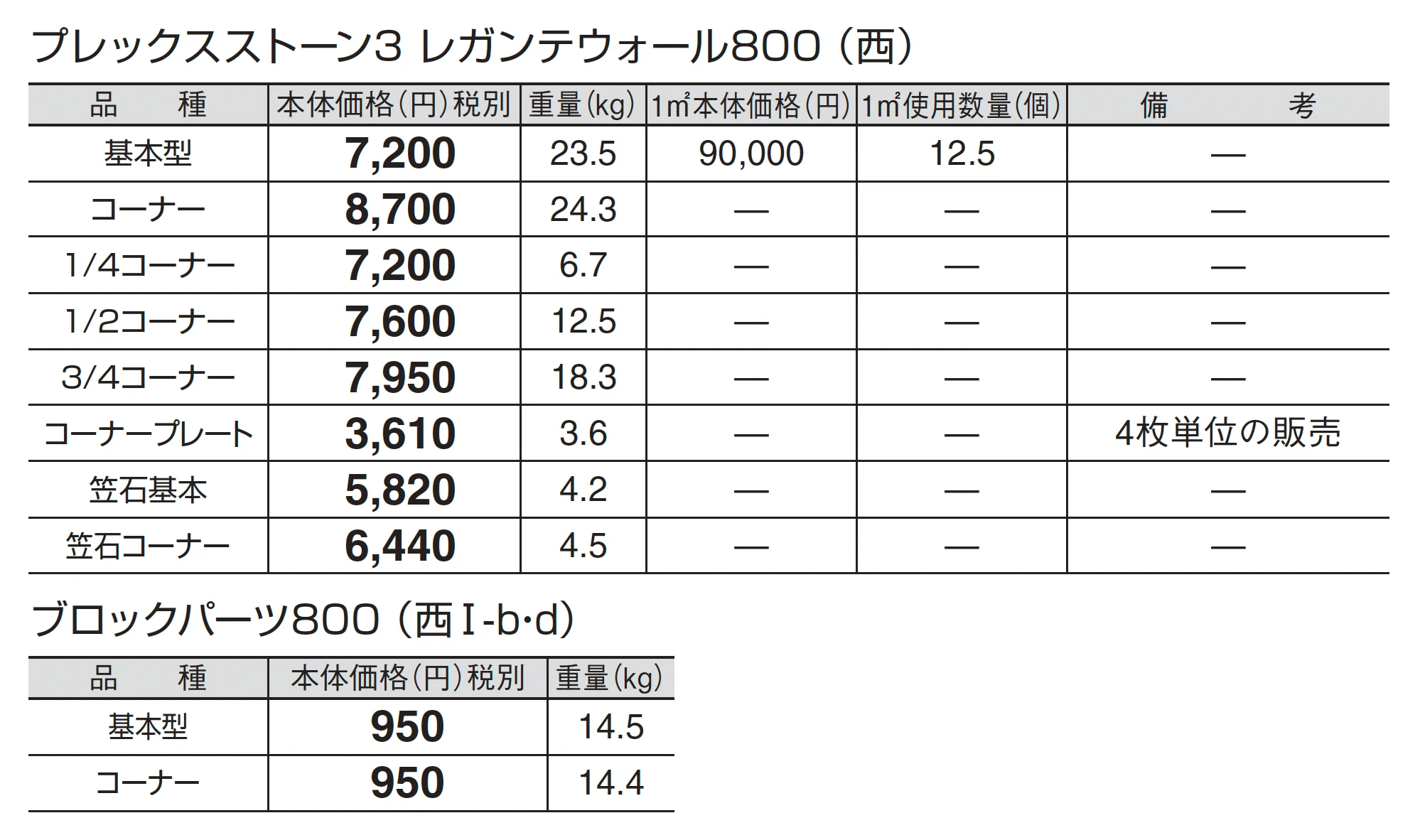 プレックスストーン3 レガンテウォール 800_価格_4