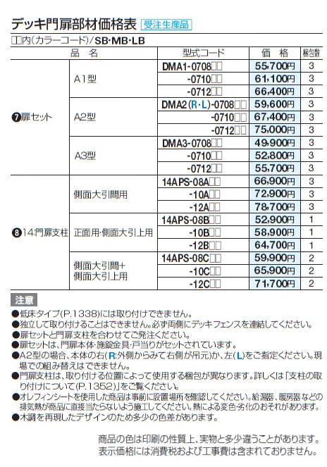 デッキ門扉A3型【2024年版】_価格_1