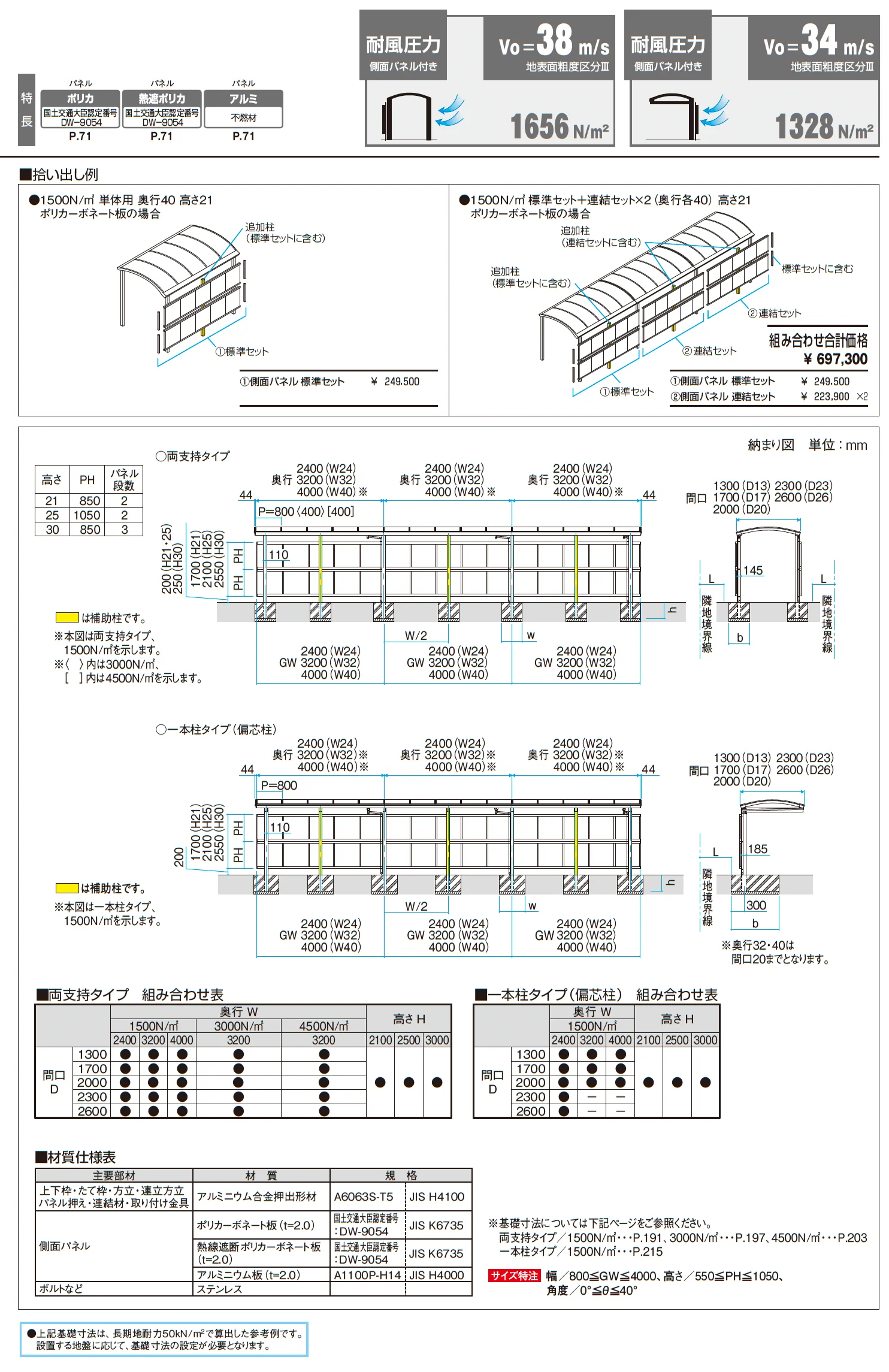ファインロードS 両支持タイプ/4500N/㎡ 積雪地域型 基本ユニット【2025年10月価格改訂版】_価格_3