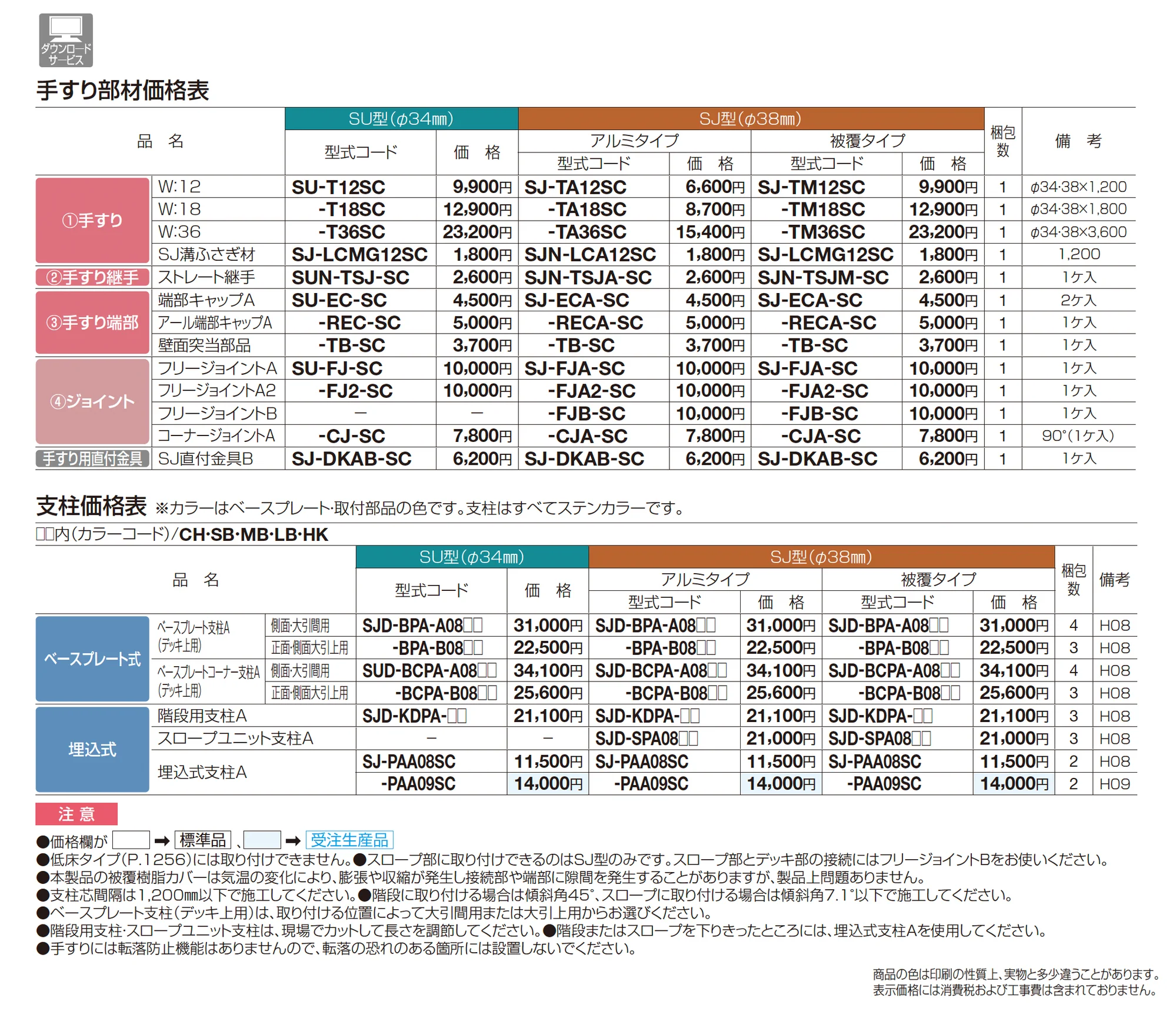 ファンデッキ 手すり セイフティビーム SU型_価格_1