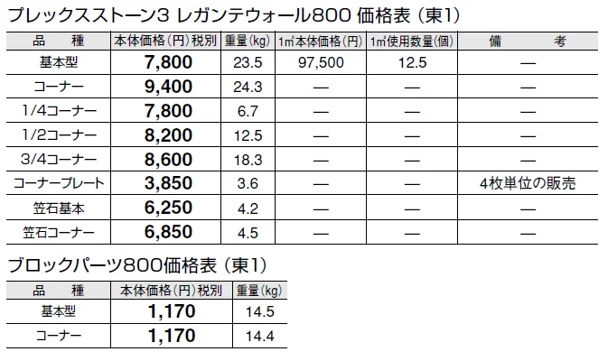 プレックスストーン3 レガンテウォール 800【2024年版】_価格_1