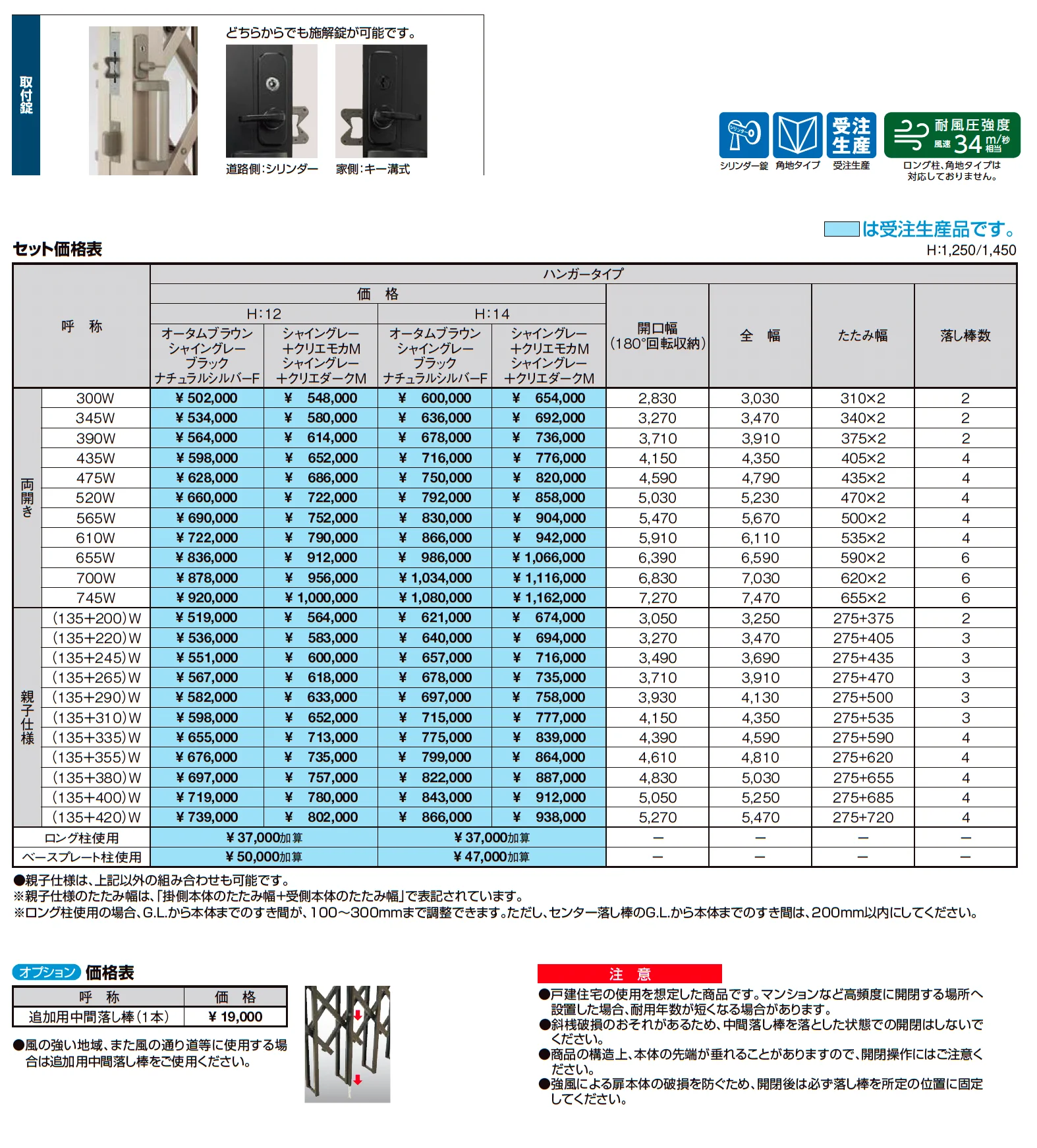 伸縮門扉QA HG型(ハンガータイプ・両開き・親子)【2025年版】_価格_1