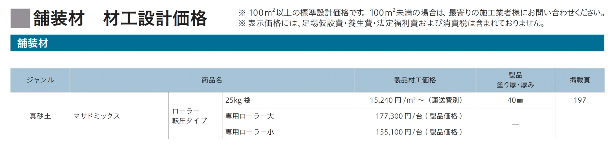 マサド ミックス(ローラー転圧タイプ)_価格_1