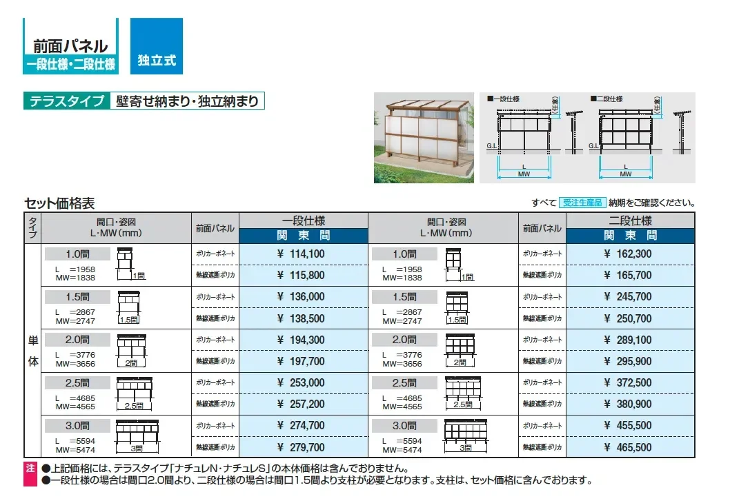 ナチュレN(NN型 600タイプ 1階 テラスタイプ/壁付け納まり)【2025年版】_価格_3