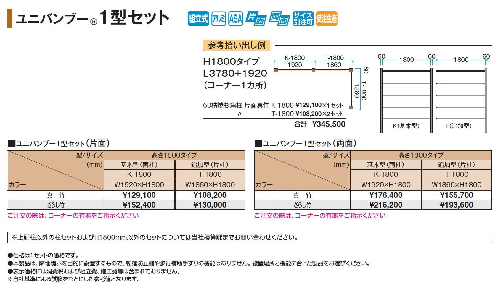 ユニバンブー®︎1型セット_価格_1