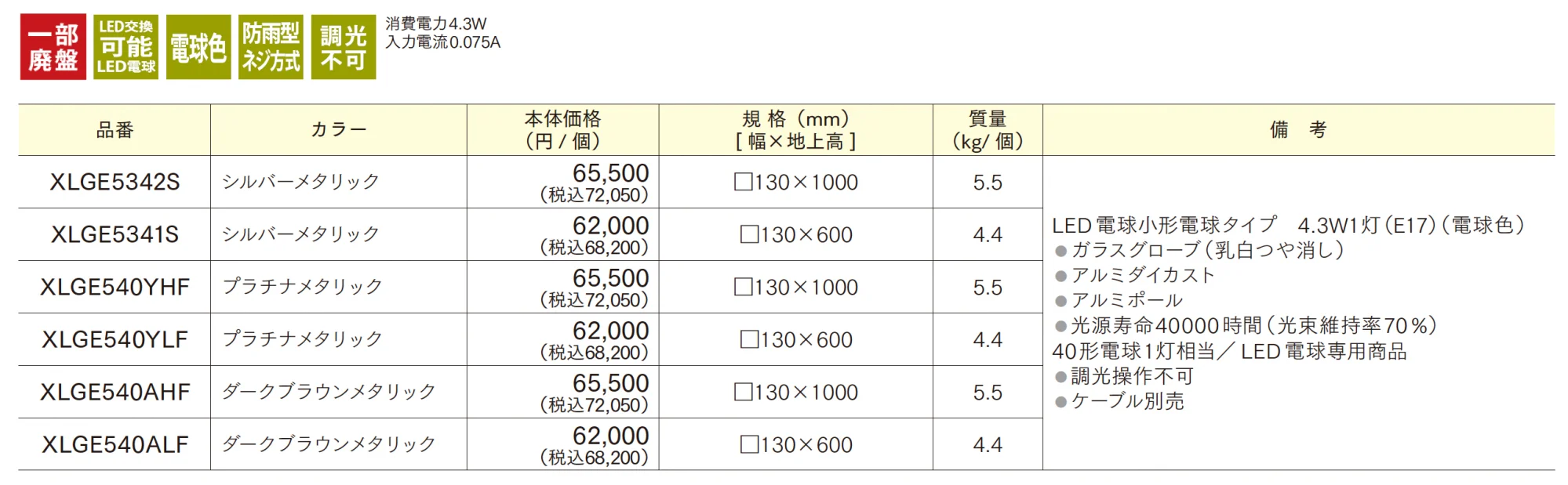 LEDポールライト LEDエントランスライト(角柱)【2025年版】_価格_1