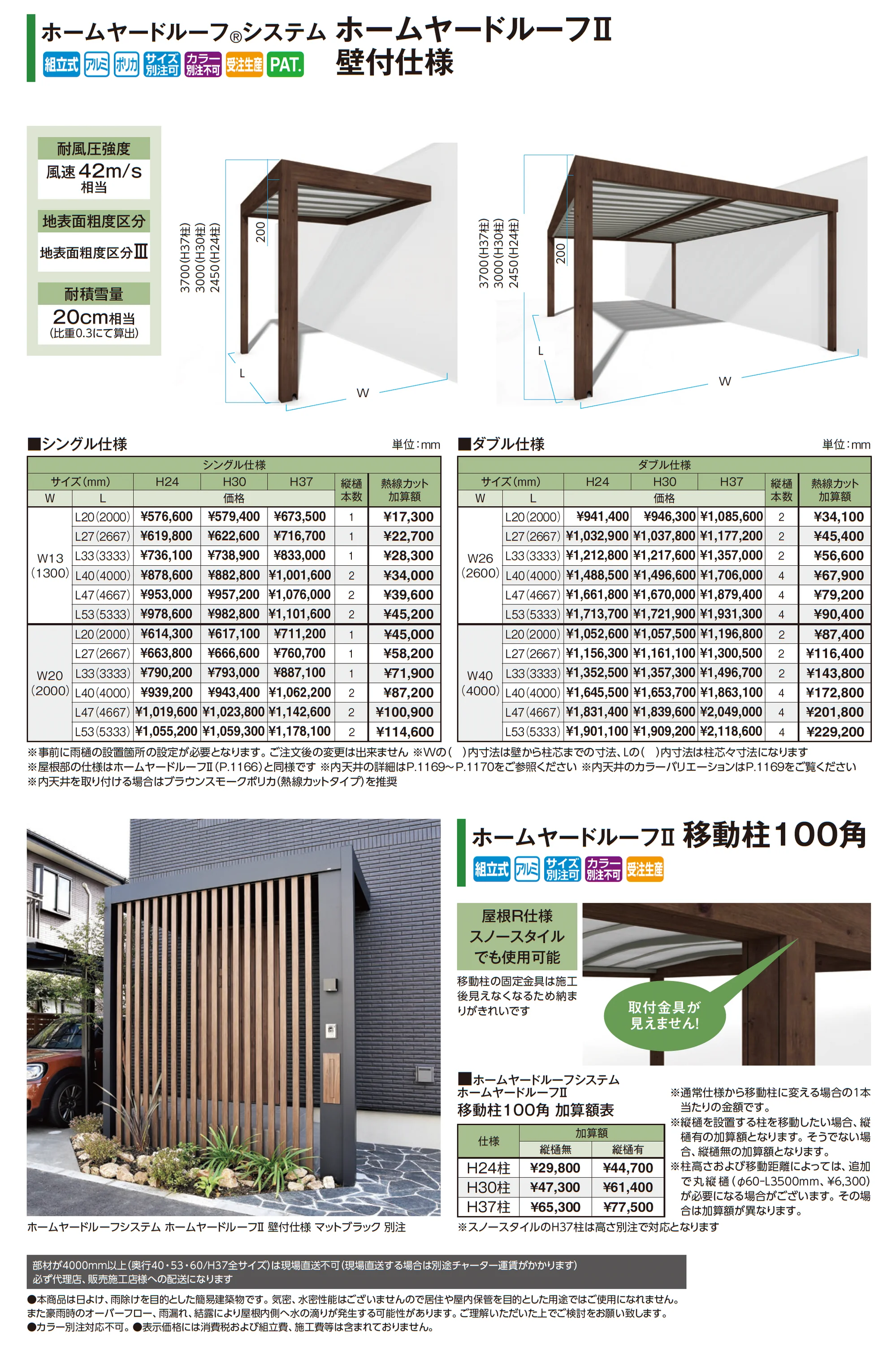 ホームヤードルーフ®︎システム ホームヤードルーフⅡ 壁付仕様_価格_1