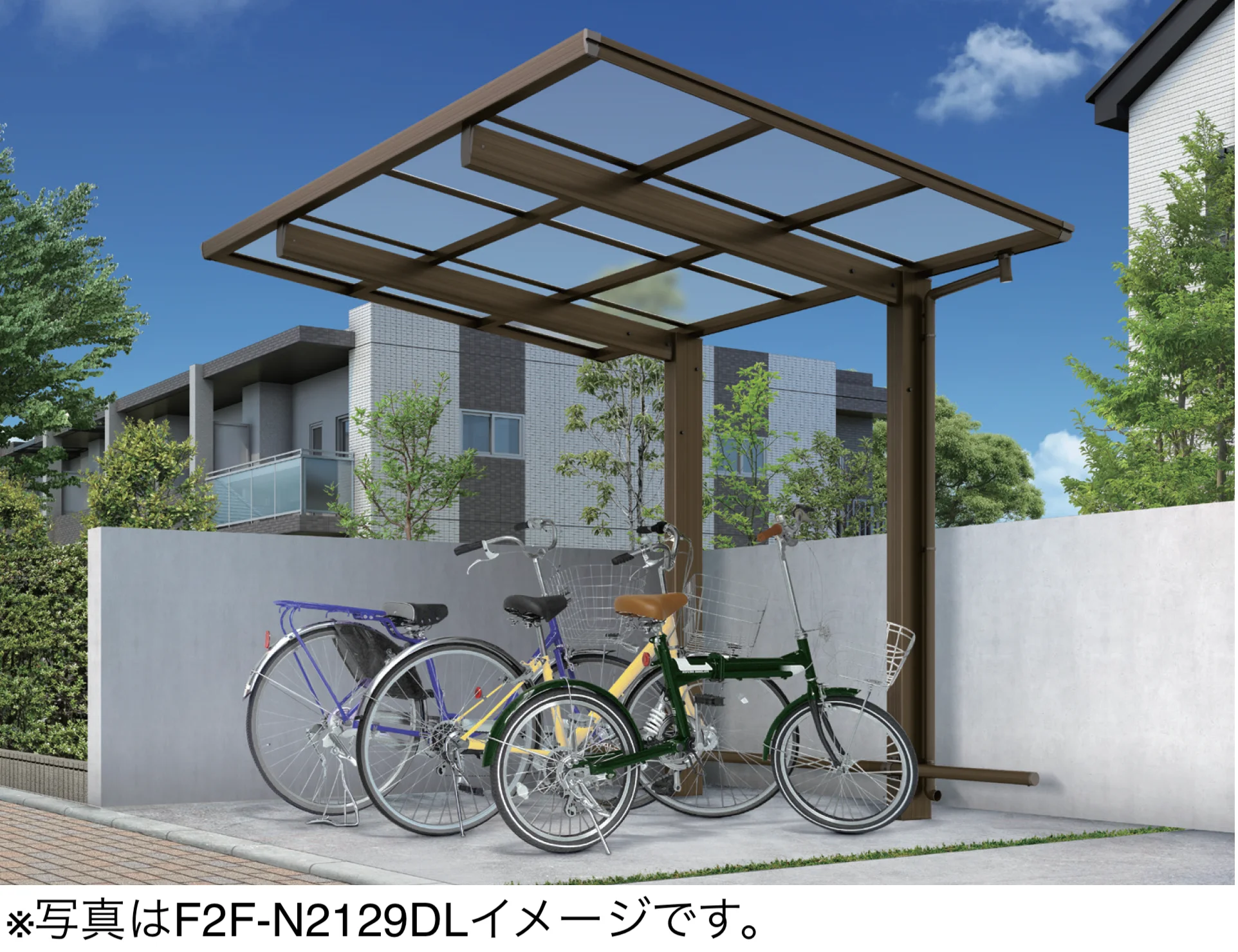 大仙の「アーバンルーフⅡ ミニタイプ サイクルポート：基本/奥行連棟/Y合掌」