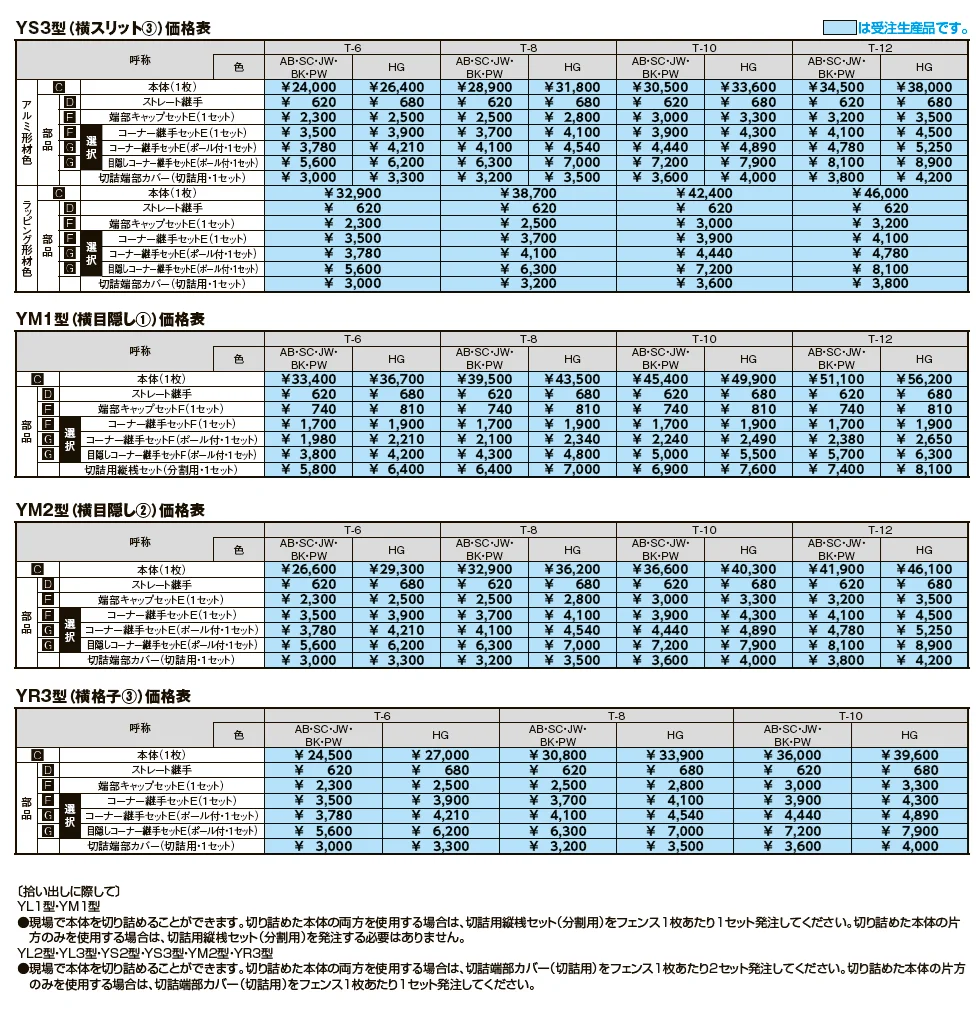 フェンスAB 2段柱 高強度仕様【2024年版】_価格_3